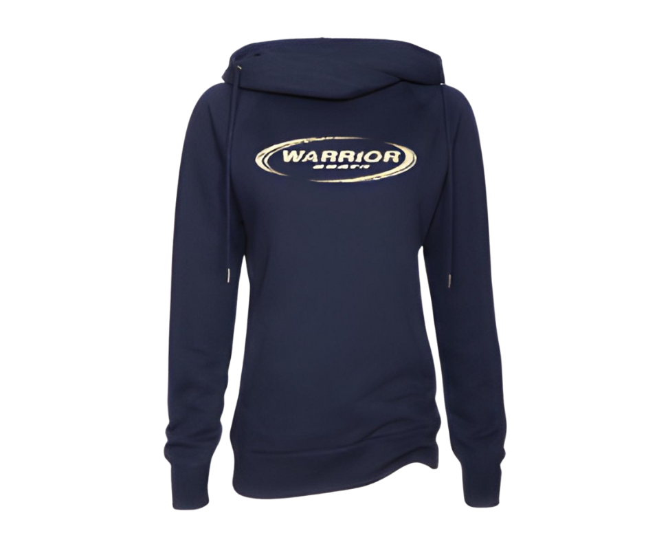 Ladies Classic Fleece Funnel Neck Pullover Hood Navy
