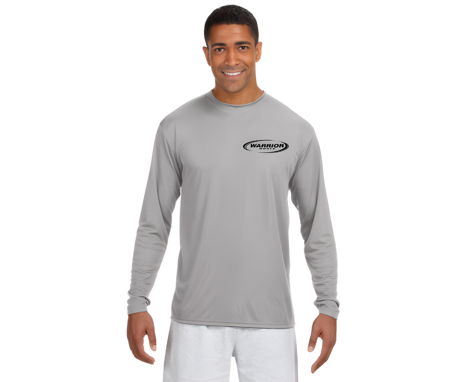 Silver Moisture-Wicking Long Sleeve Tee