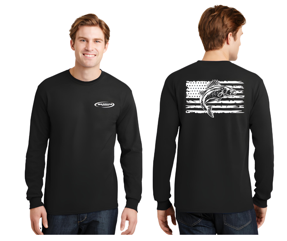 Walleye on Flag Long Sleeve Tee