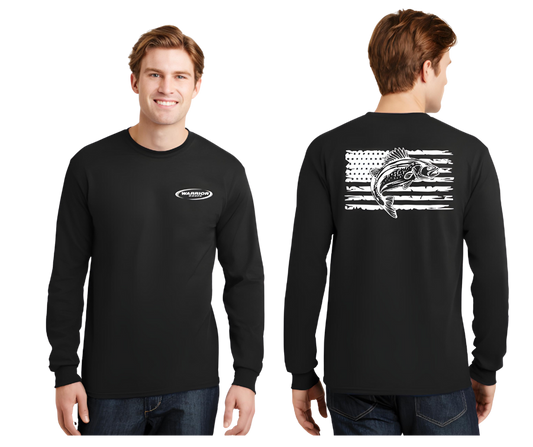 Walleye on Flag Long Sleeve Tee