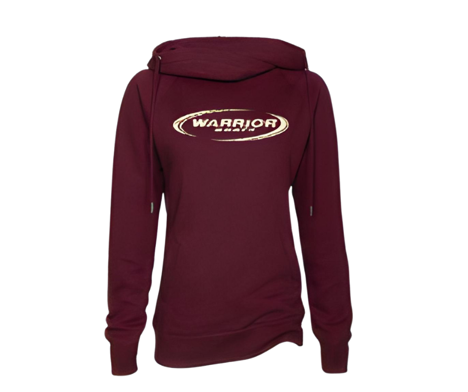 Ladies Classic Fleece Funnel Neck Pullover Hood Maroon