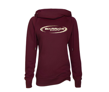 Ladies Classic Fleece Funnel Neck Pullover Hood Maroon