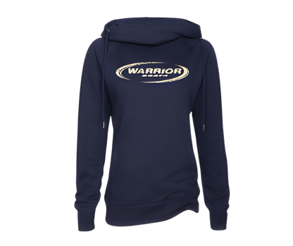 Ladies Classic Fleece Funnel Neck Pullover Hood Navy