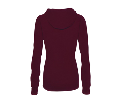 Ladies Classic Fleece Funnel Neck Pullover Hood Maroon