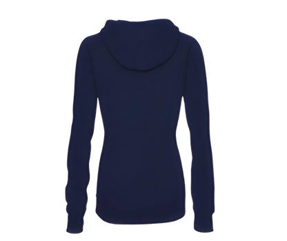 Ladies Classic Fleece Funnel Neck Pullover Hood Navy
