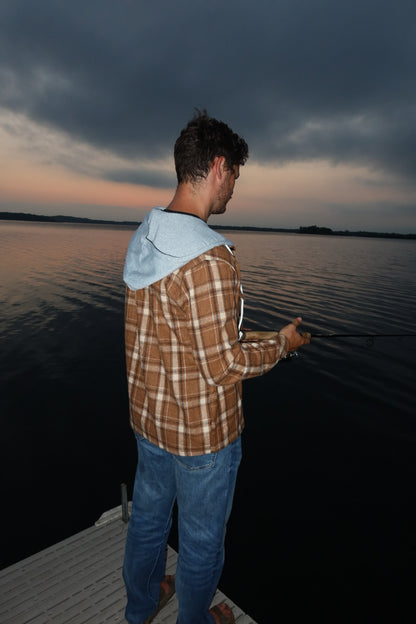 Plaid Hoodie Flannel Shirt Jacket